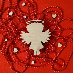 Топпер з дерева "Ангел серця" 7.1*8 см Топпер з дерева "Ангел серця" 7.1*8 см