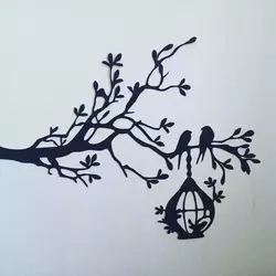 Настінний декор панно "Гілка з птахами" Настінний декор панно "Гілка з птахами"