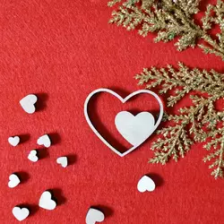 Топпер з дерева "Heart in heart" великий 7.7*7.1 см Топпер з дерева "Heart in heart" великий 7.7*7.1 см