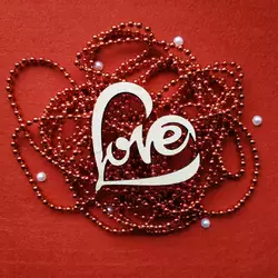 Топпер з дерева "Love in heart" 8*8 см Топпер з дерева "Love in heart" 8*8 см