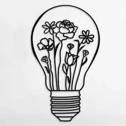 Декоративне панно "Квіти у лампочці" Декоративне панно "Квіти у лампочці"