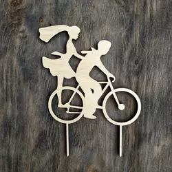 Топпер "Молодята на велосипеді" 12,5*17 см Топпер "Молодята на велосипеді" 12,5*17 см