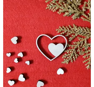 Топпер з дерева "Heart in heart" великий 7.7*7.1 см Топпер з дерева "Heart in heart" великий 7.7*7.1 см